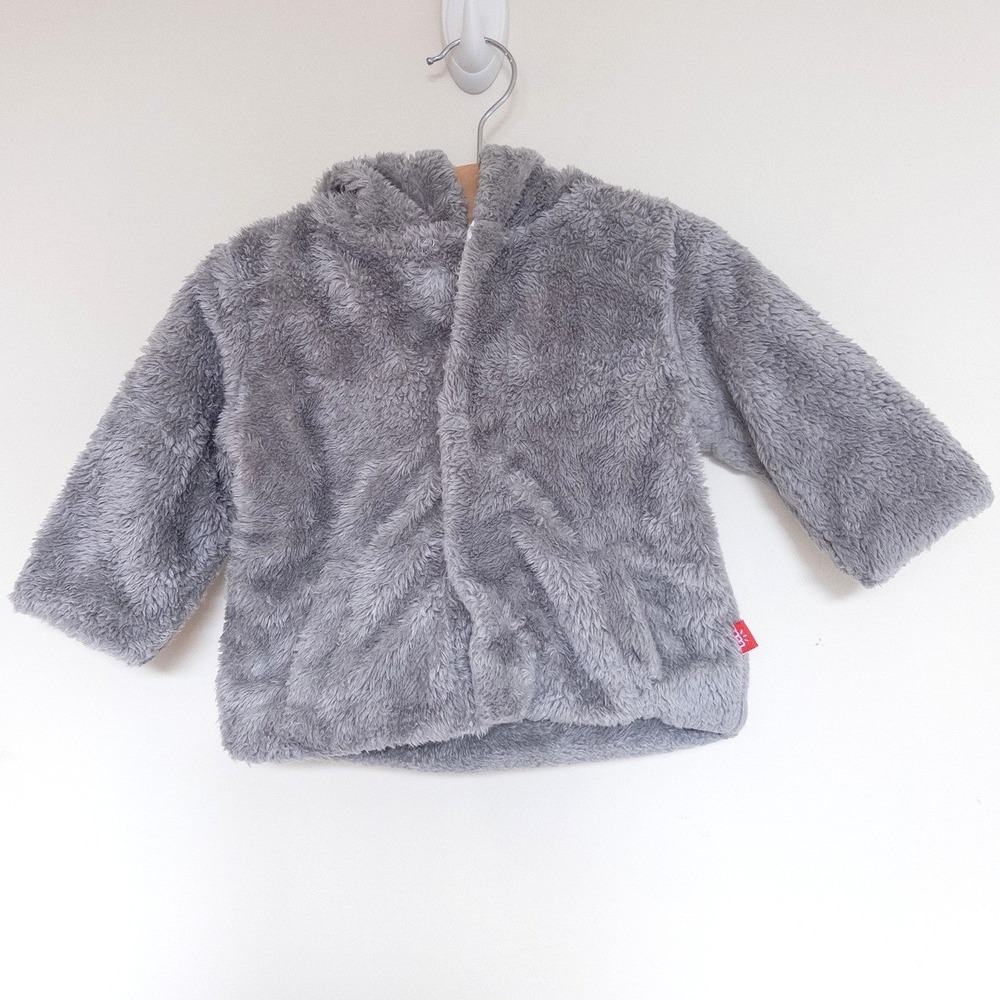 Magnetic Me Fleece Jacket Gray Bear Ear Hooded Outerwear Baby 0-6 Months